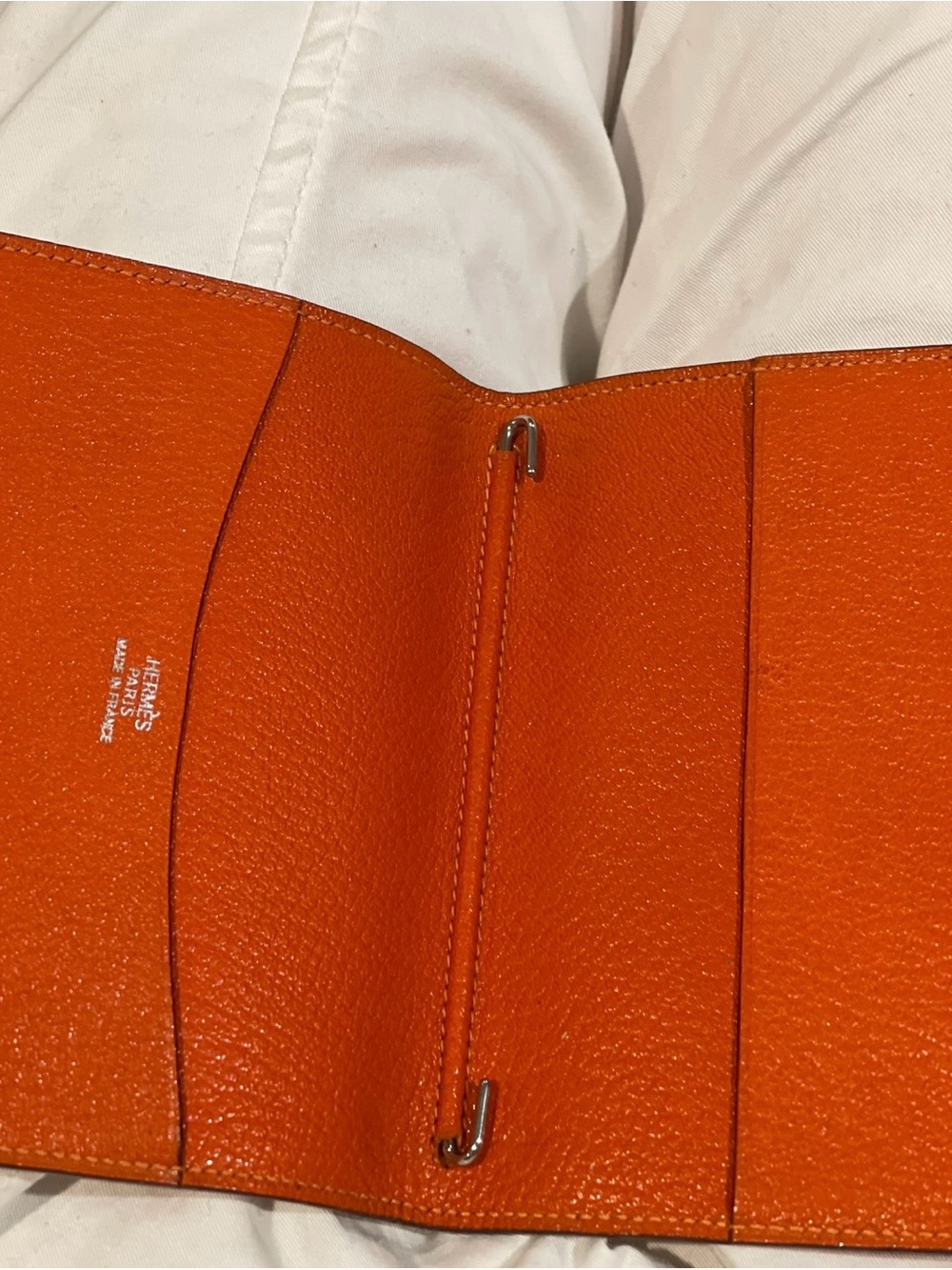 Hermes Orange Leather Passport Holder COA - Picture 5 of 8